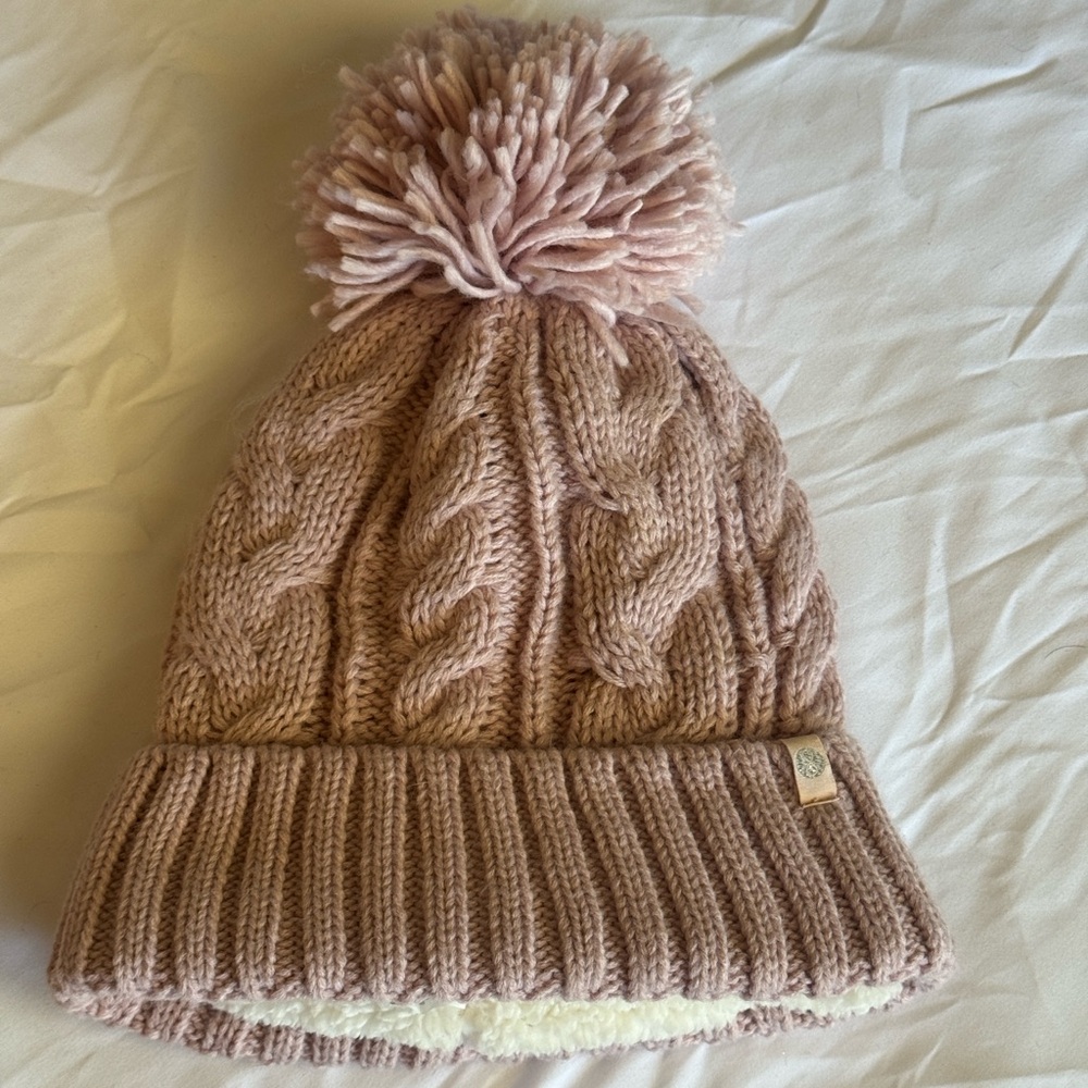 Cozy Pink Knit Pom-Pom Beanie